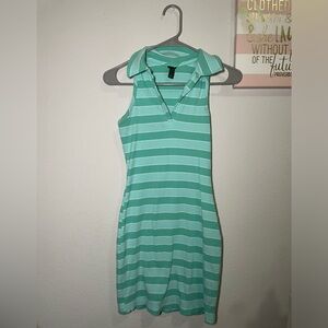 Teal Green Stripped Wild Fable Fitted Dress